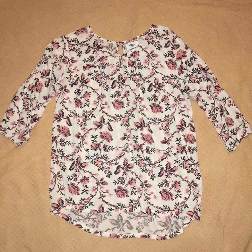 Lovely Floral Flowy 3/4 Sleeve Blouse